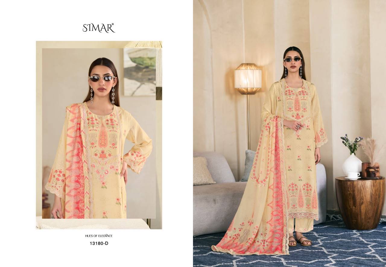 Gulmehr By Glossy 13180 Series Beautiful Colourful Muslin Dresses At Wholesale Price